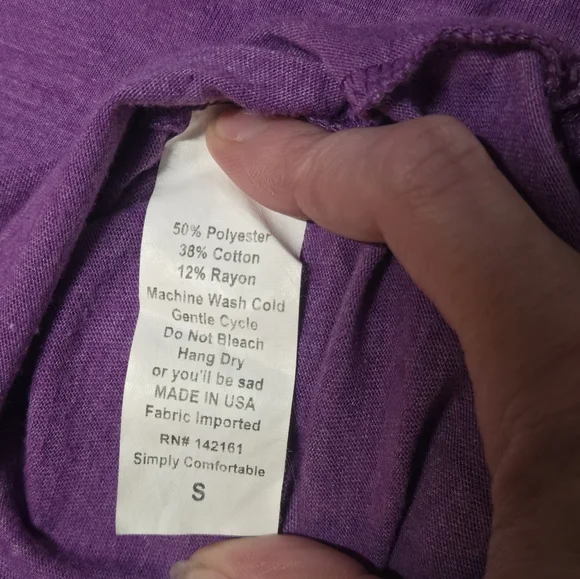 Lularoe Purple And Gray Randy 3/4 Sleeve Top Size Small - Picture 3 of 3